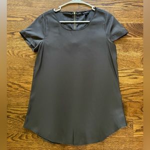 NWOT Express Gray Short Sleeve Blouse with Cuffed Sleeves
